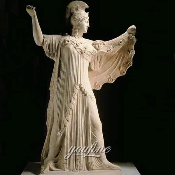 Hand Carved Natural Stone Ancient Greek Marble Mattei Athena Statue