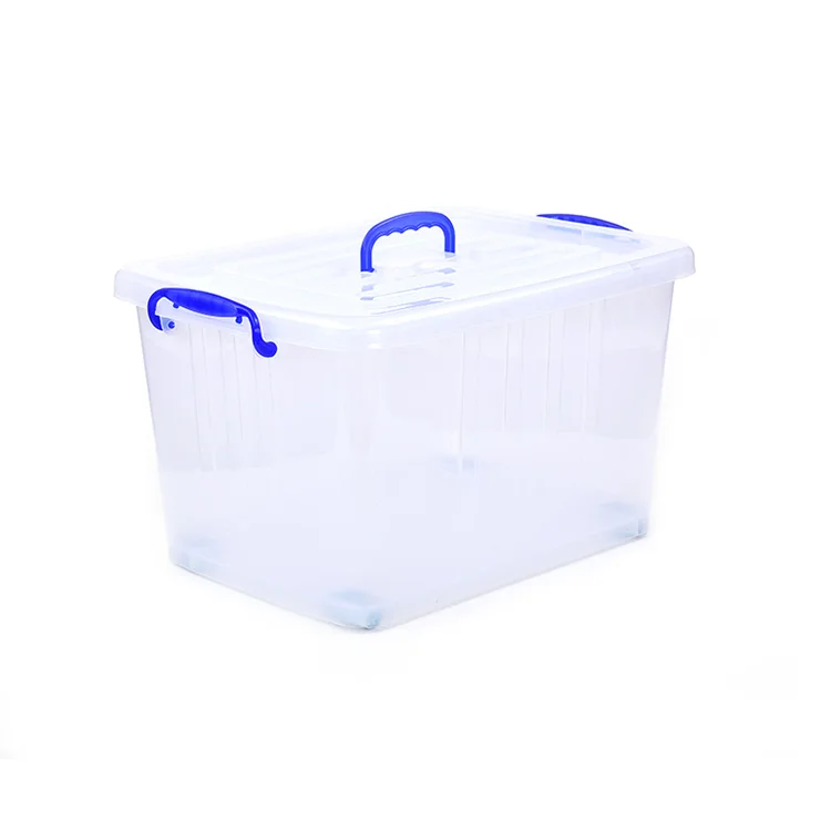 10L-250L Hard clear plastic storage containers with lid clear storage banker boxes with lids 49 litre