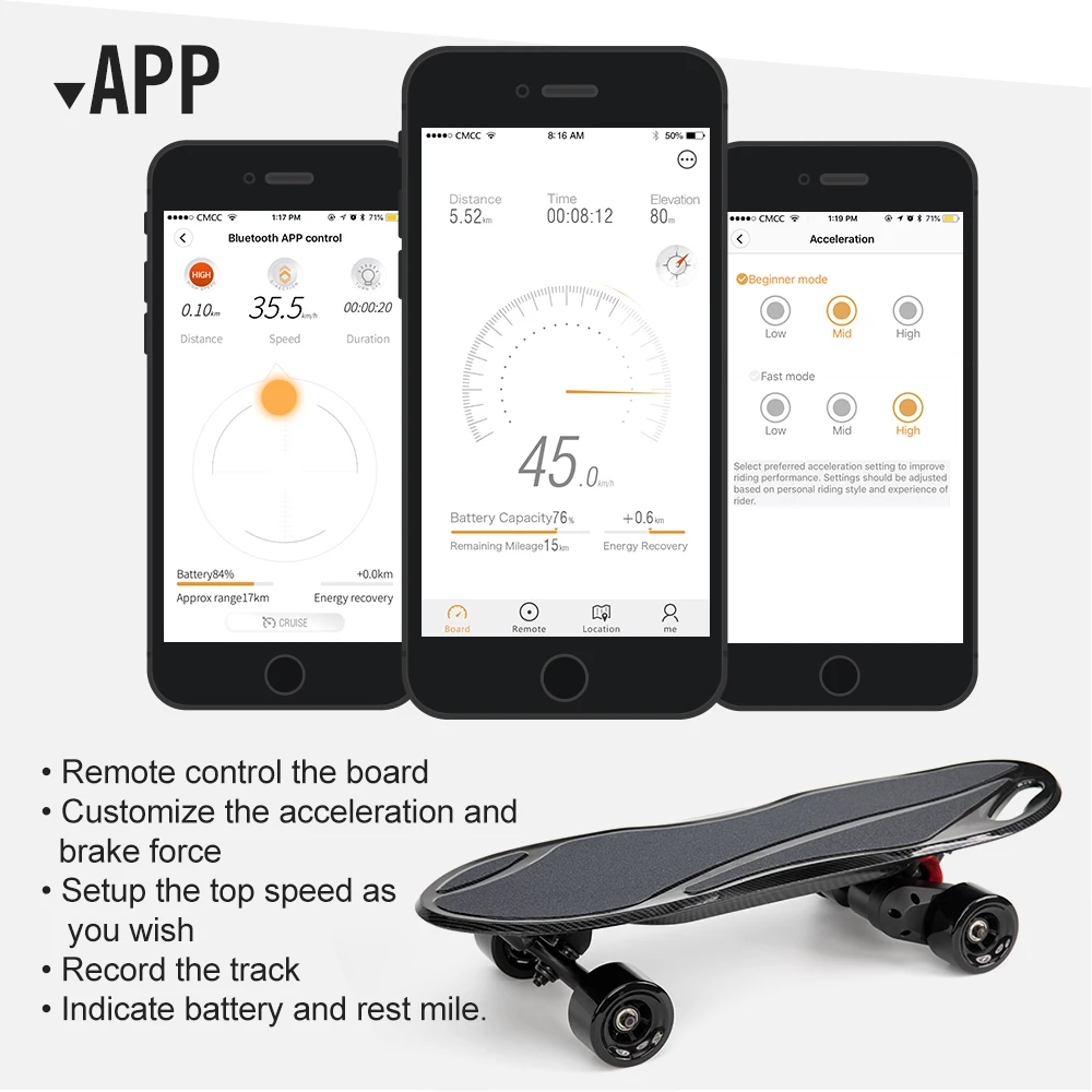 
Custom Complete Skate Boards Motorized E-Skateboard 35KMH Electronic Skate Board 