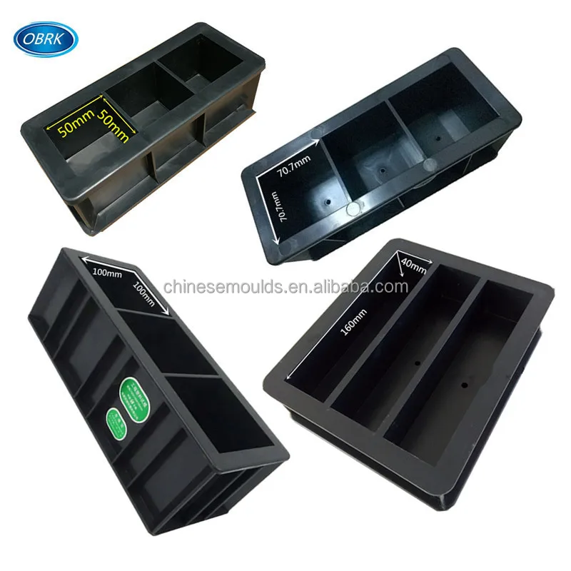 50mm cube Plastic Three Gang Cube Cement Mortar Mould