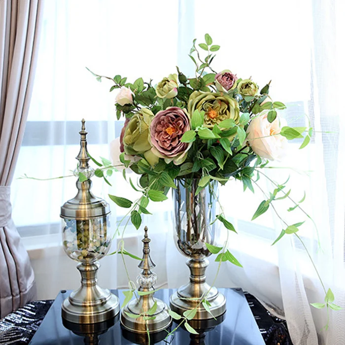 New design european style home wedding decor transparent glass vase