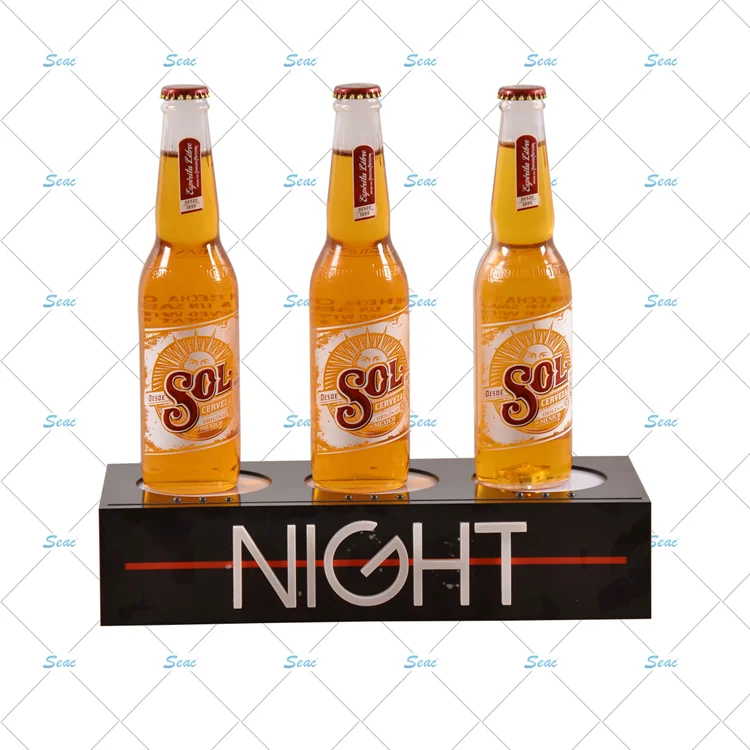 clear acrylic led bottle glorifier display stand for wine
