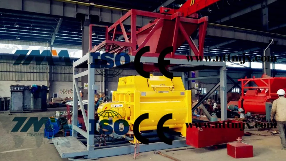 Screw Conveyor  Concrete Mix Plant HZS90 With Vibrator Load Cell Cylinder