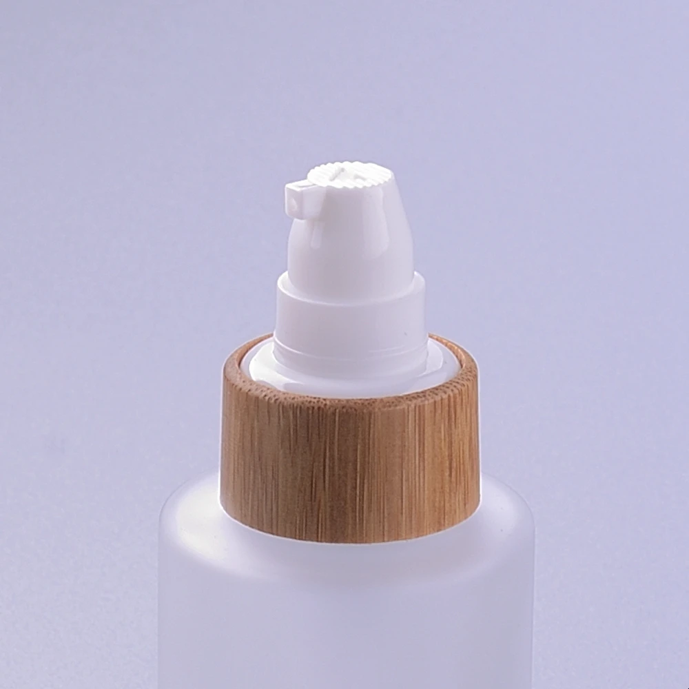 150ml diffuser cosmetic frosted 150ml glass serum bottle  with bamboo cap