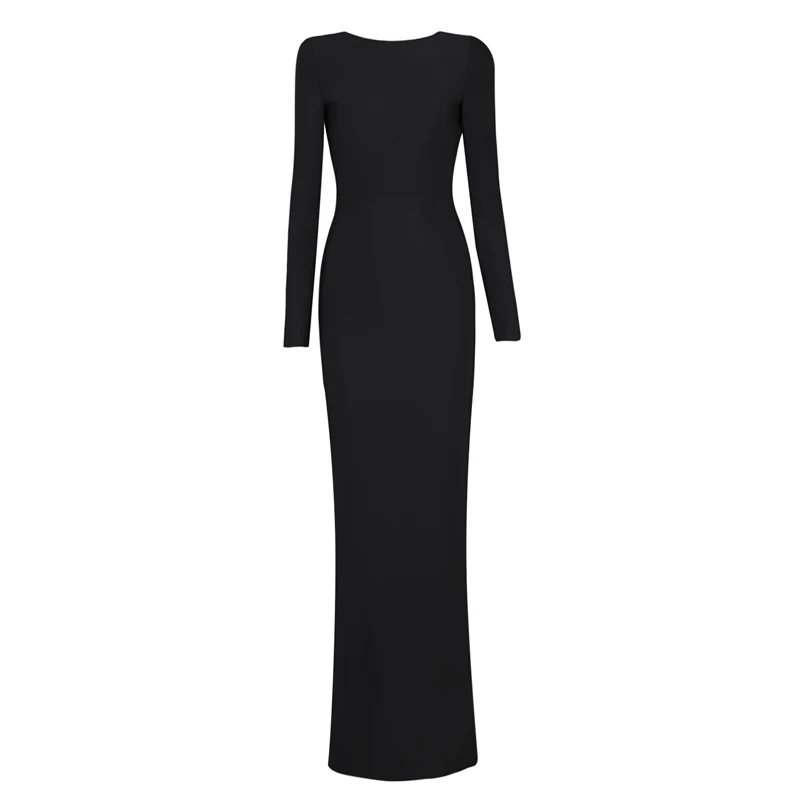 Женское вечернее Бандажное платье с длинным рукавом и открытой спиной