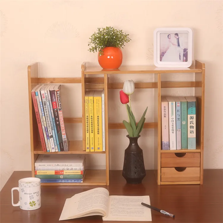 
small size spae saving easy assemble cheap custom bamboo book shelf 