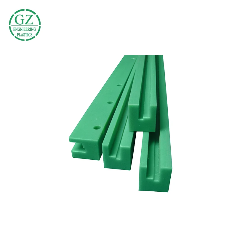 
Factory customized cnc parts green color uhmw chain guide rail conveyor roller guide 