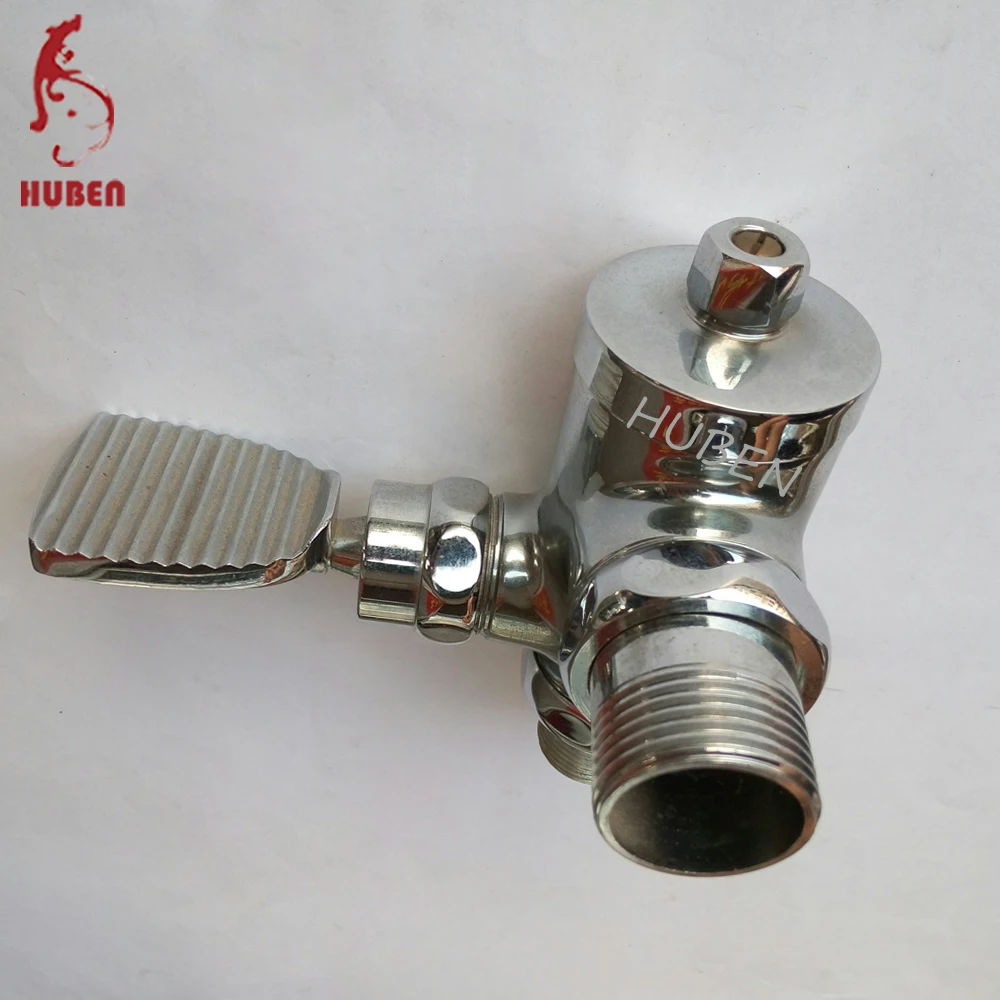 
Chrome plated foot operated flush valve for toilet 