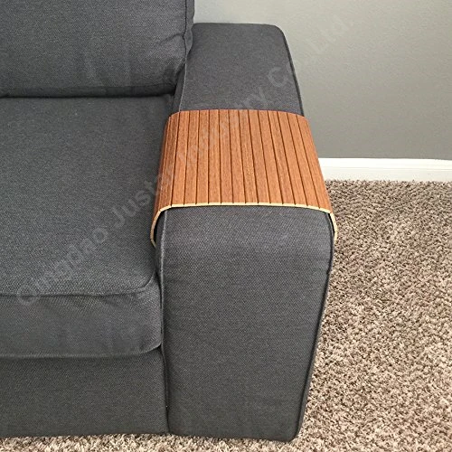 
Flexible removable Wooden Sofa Armrest Roll Up Tray Table 