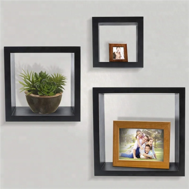 
Square Shaped Wooden Hanging Floating Cube Wall decor Shelf for Home Decoration 