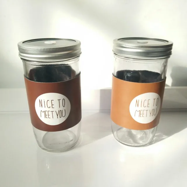 Manufacturer wholesale transparent glass storage tank tea storage bottle kids dining print label restaurant supplies