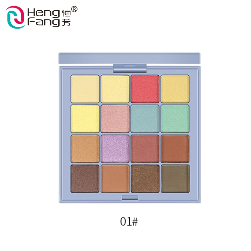 Wholesale Private Label Rich 16 Colors Cosmetic  Waterproof Custom Makeup Glitter Eyeshadow Palette