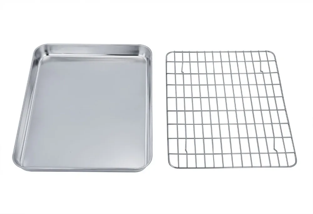 Stainless Steel Baking Pan Cookie Tray Baking Sheet With Cooling Rack Set