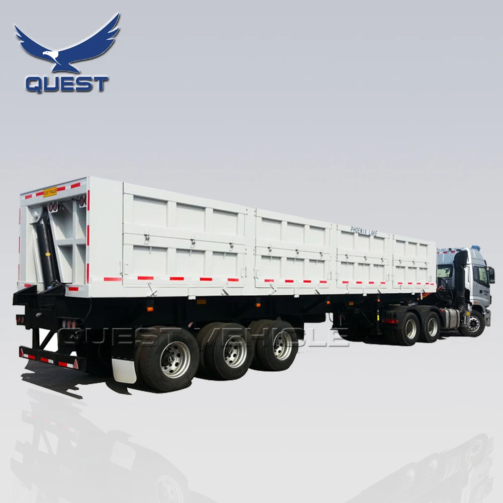 HOWO Tractor Trailer опрокидывание, 3 оси боковой самосвал, боковой самосвал для продажи