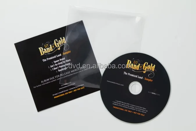 cd replication with printed cardboard sleeve packaging by shrinking wrapped