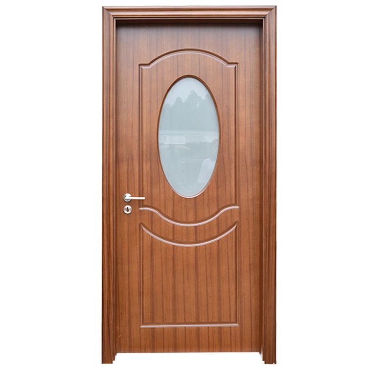 Latest Model Wooden Interior Entrance Swinging Glass Entry Kitchen Door Design