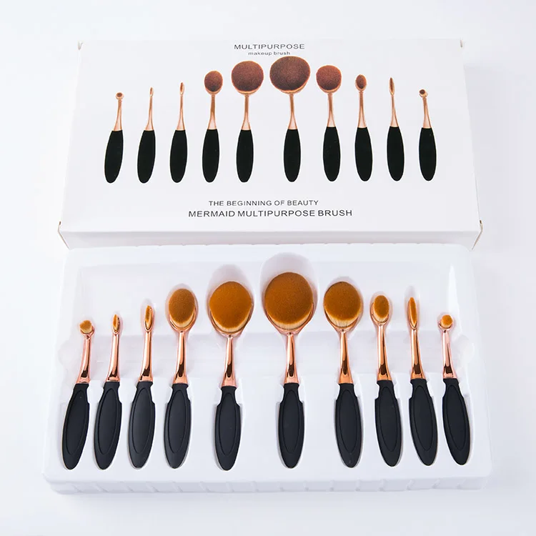 10 шт., овальные зубные щётки для макияжа