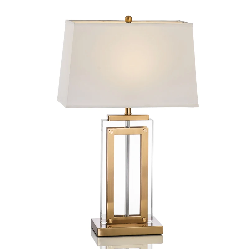 Luxury Decorate Dining Table Lighting Square Metal sleek table lamp