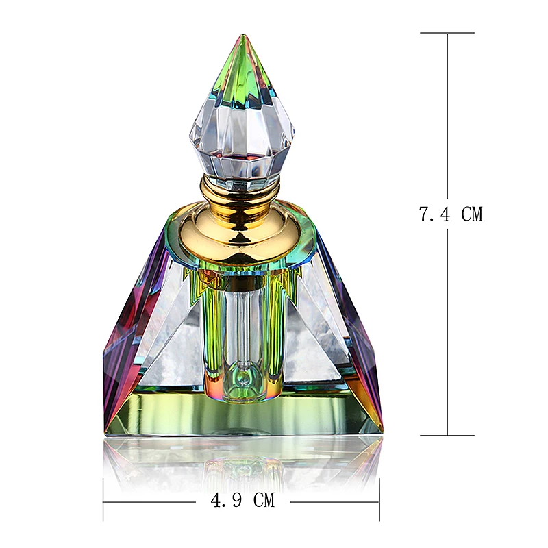 H&D Vintage Mini Crystal Perfume Bottle Scented Fragrance Container for Travel Refillable 3ml