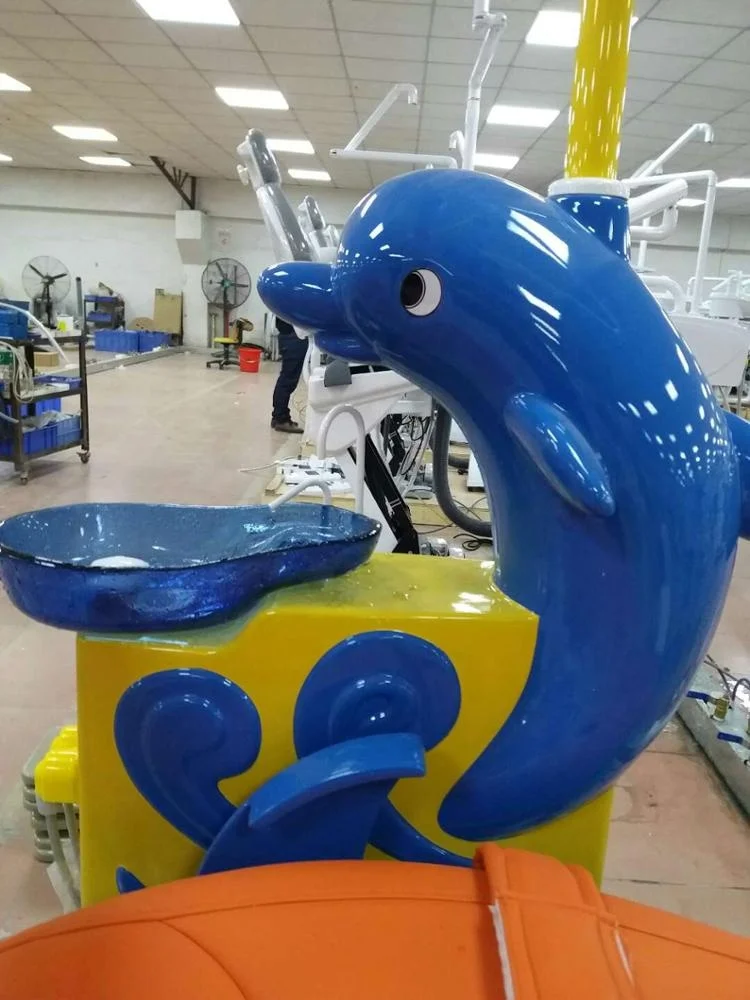 
Cute Dolphin Blue Cartoon Children Kids Dental Treatment Electric Dental Chair Unit DTC-326 