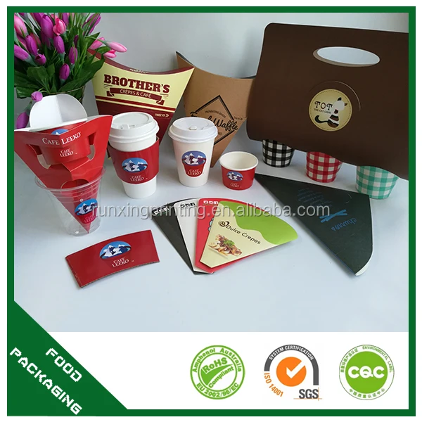 Runxing Churros Cone Paper Holder Bag Cake Packaging Food Grade , Kraft Paper 2-3 Weeks 3-7 Days Cmyk+pantone SGS Rohs CQC RX