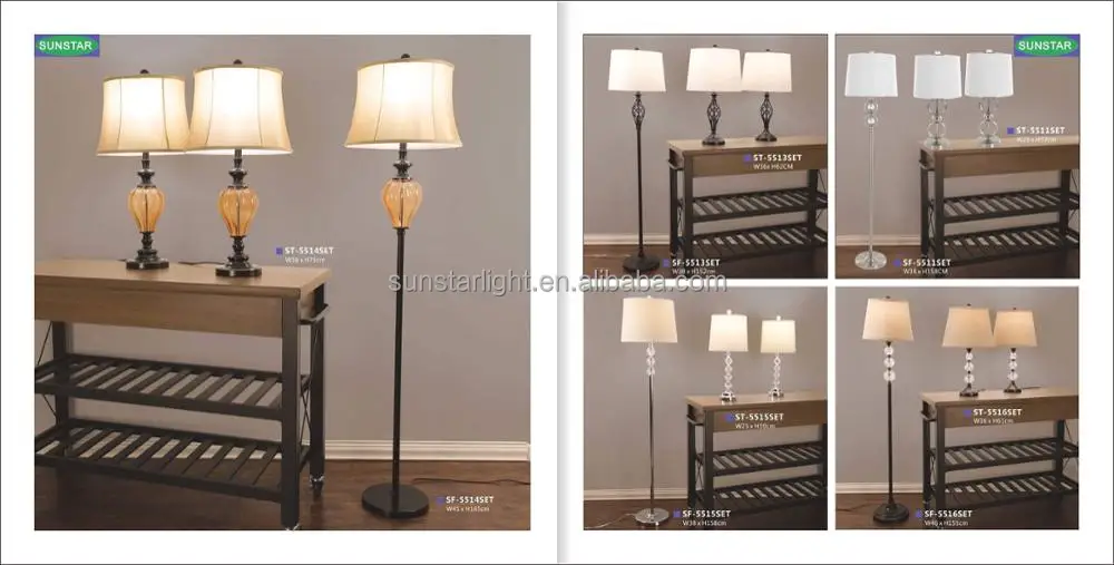 Satin Nickel Brushed Steel 3-Piece Floor and Table Lamp Set