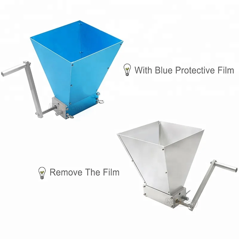 304 Stainless Steel Homebrew Grain Roller Malt Mill  with Rubber Strips Protect Loop for Beer