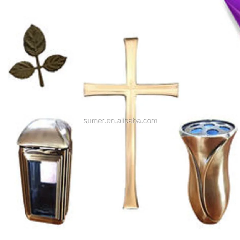 BD018 funeral tombstone accessories cemetery ornaments brass Vase