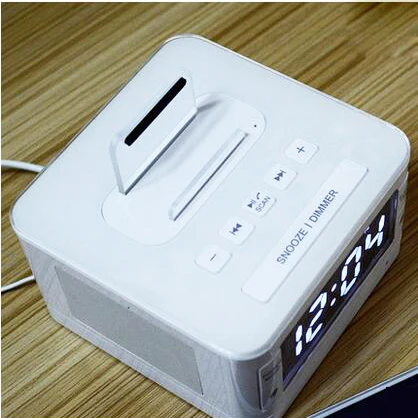 
LCD Speaker with Wireless speaker and Dual Alarm Clock and FM Radio & USB Charger and LCD time display 