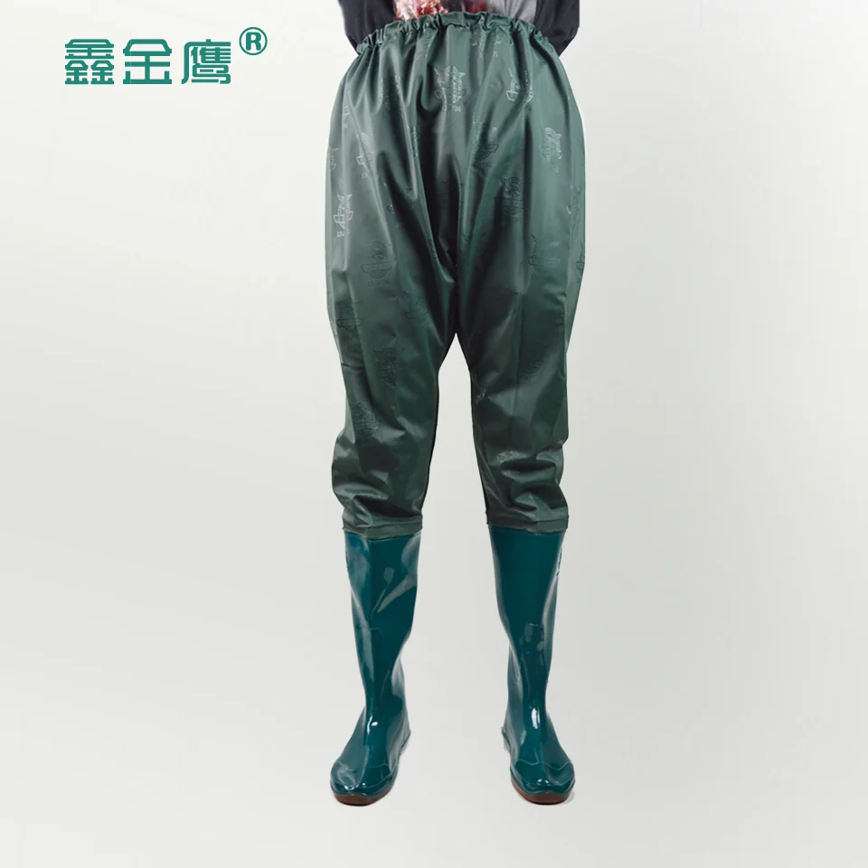 High quality PVC breathable wading belt fishing pants wholesale waterproof pants wading boots pants