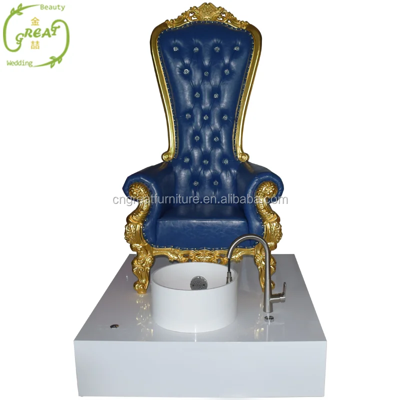 Antique salon pedicure spa chair luxury white high back throne pedicure chair