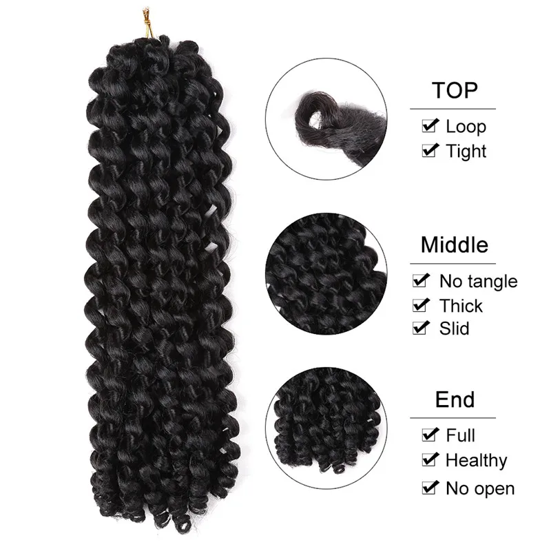 Ombre Crochet Braids Jumpy Wand Curl Twist Synthetic  Braiding Hair Jumbo Braid Hair