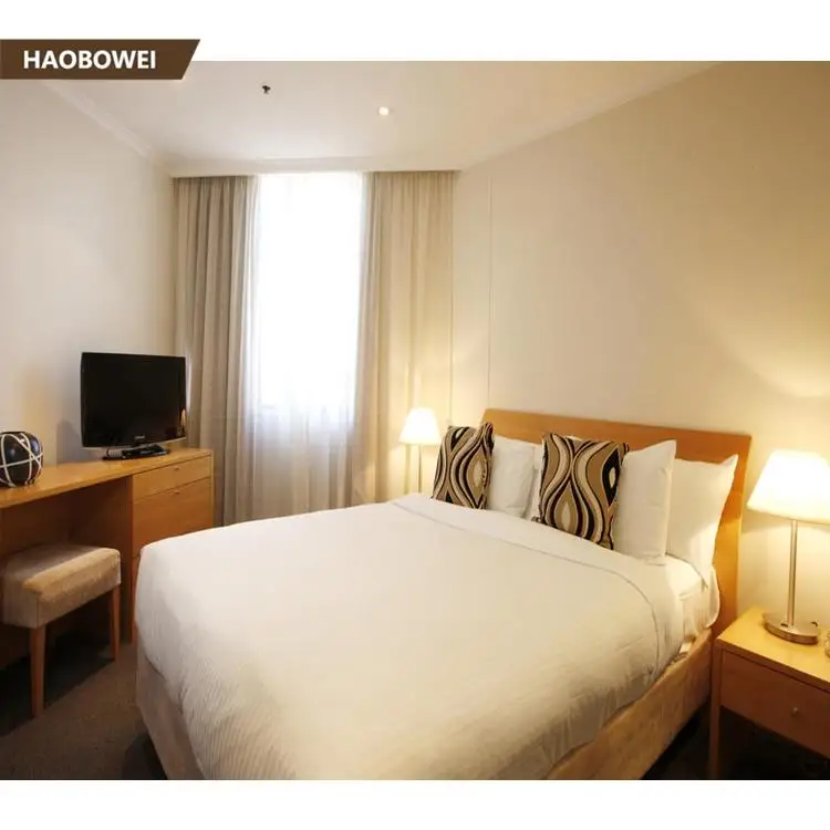 
High quality 5 stars jw marriott high gloss full set twin size hotel bedroom furniture 