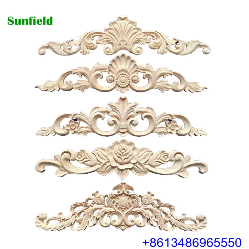 
Ornament long wood carving for European furniture 