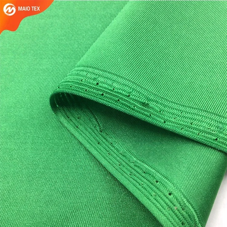 
green color shine 50D 40D warp knit swimming pool polyester lycra swimwear fabric 