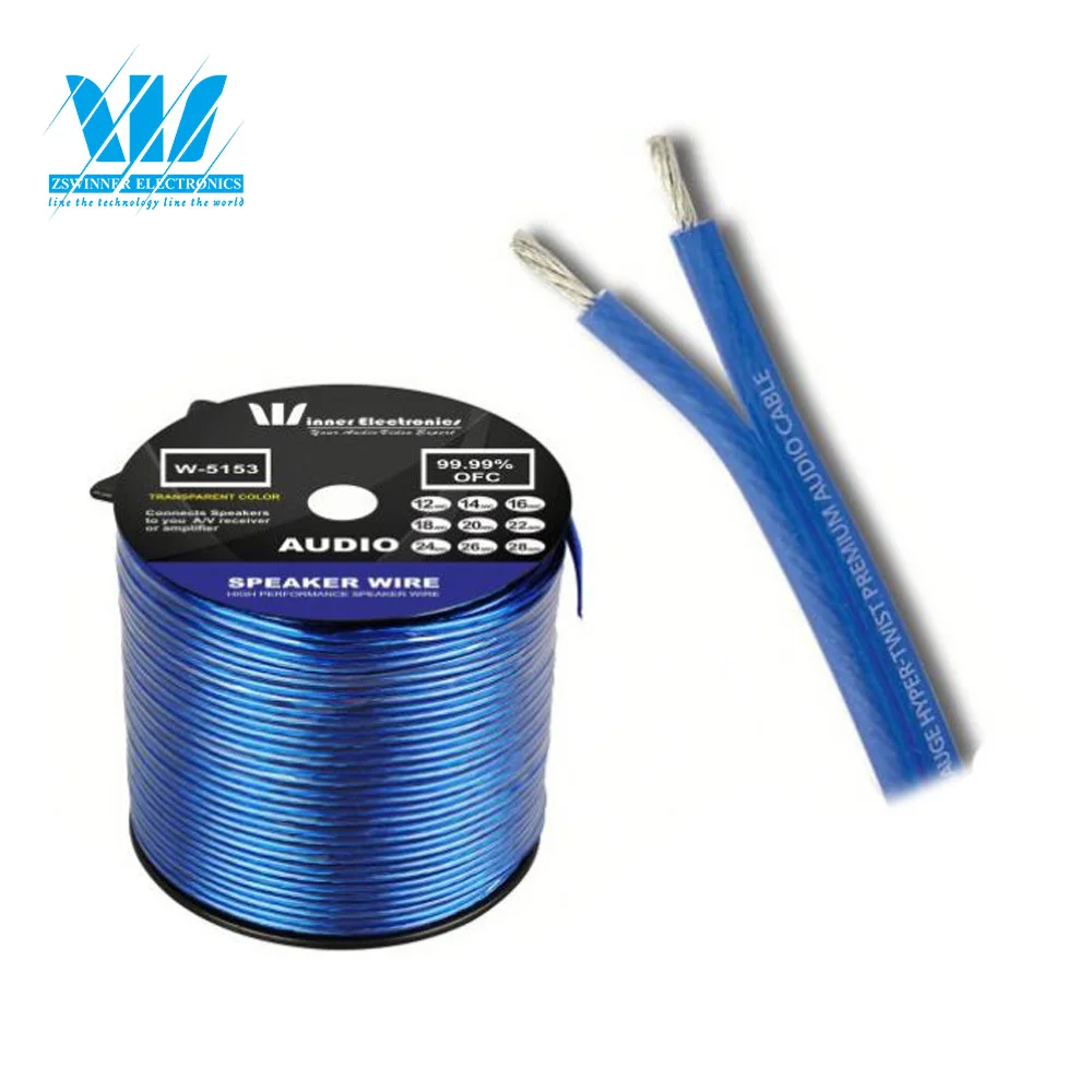 High Quality Transparent PVC Speaker Wire for Audio to Amplifier,  Sound System, TV Home Theater and Car Stereo