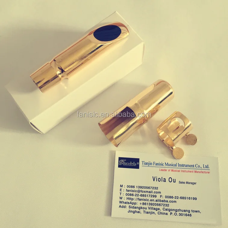 Metal mouthpiece for alto saxophone sax gold plated size 7