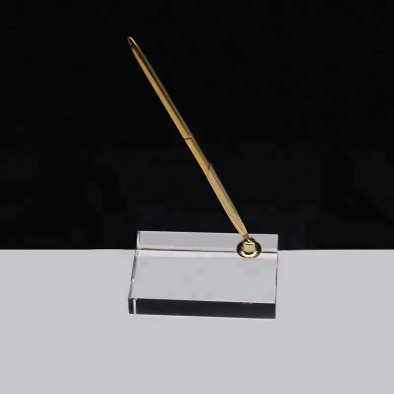 
Factory manufacturing 3D laser engraving crystal pen holder stylish crystal pen holder with clock for gift or table decoration 