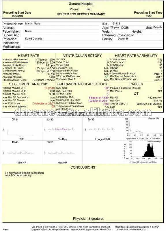 High Quality 3 Channel Ecg Holter Monitor