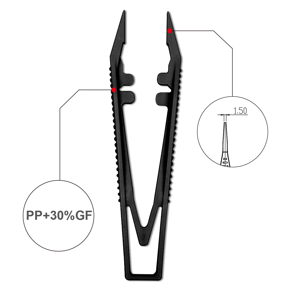 Одноразовый медицинский пластиковый Хирургический пинцет