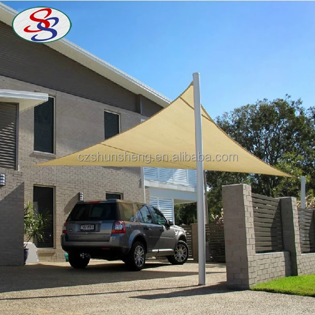 pe beige car parking shade sail