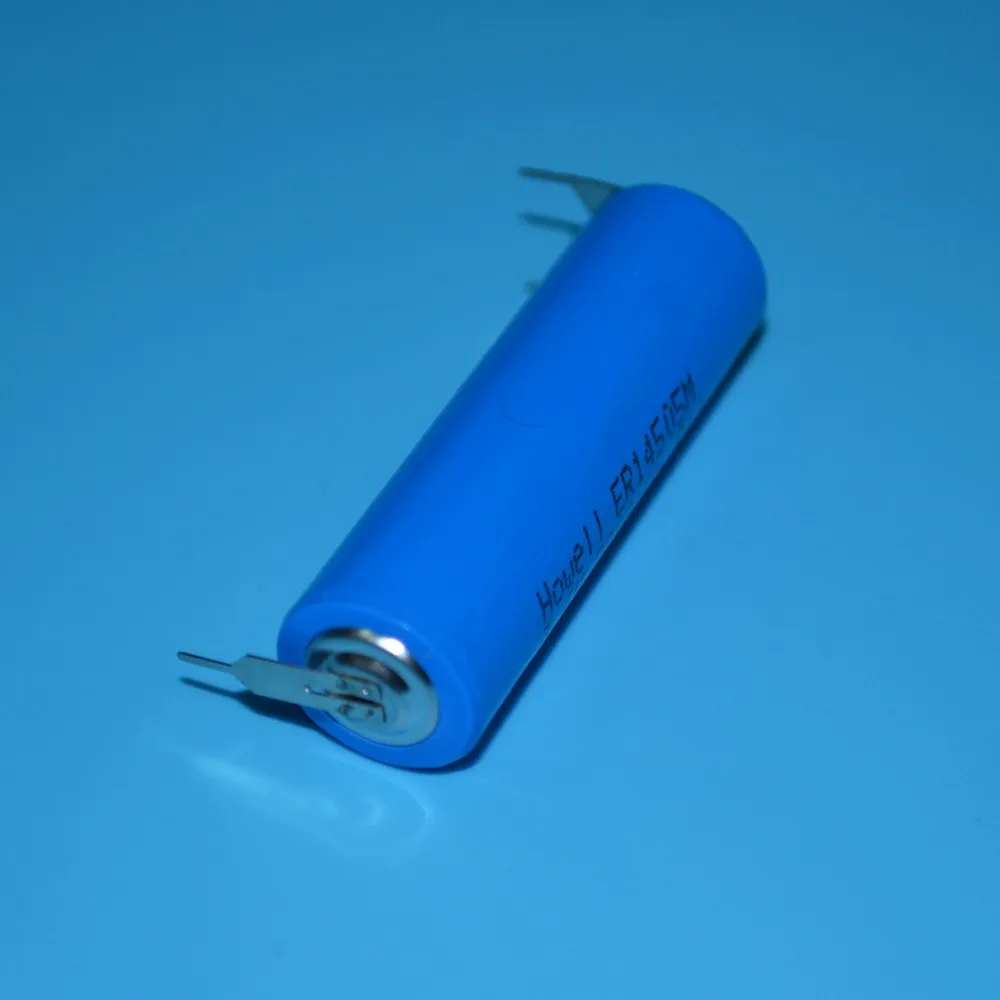 AA size lithium thionyl chloride battery ER14500 3.6V 2400mAh battery with pin