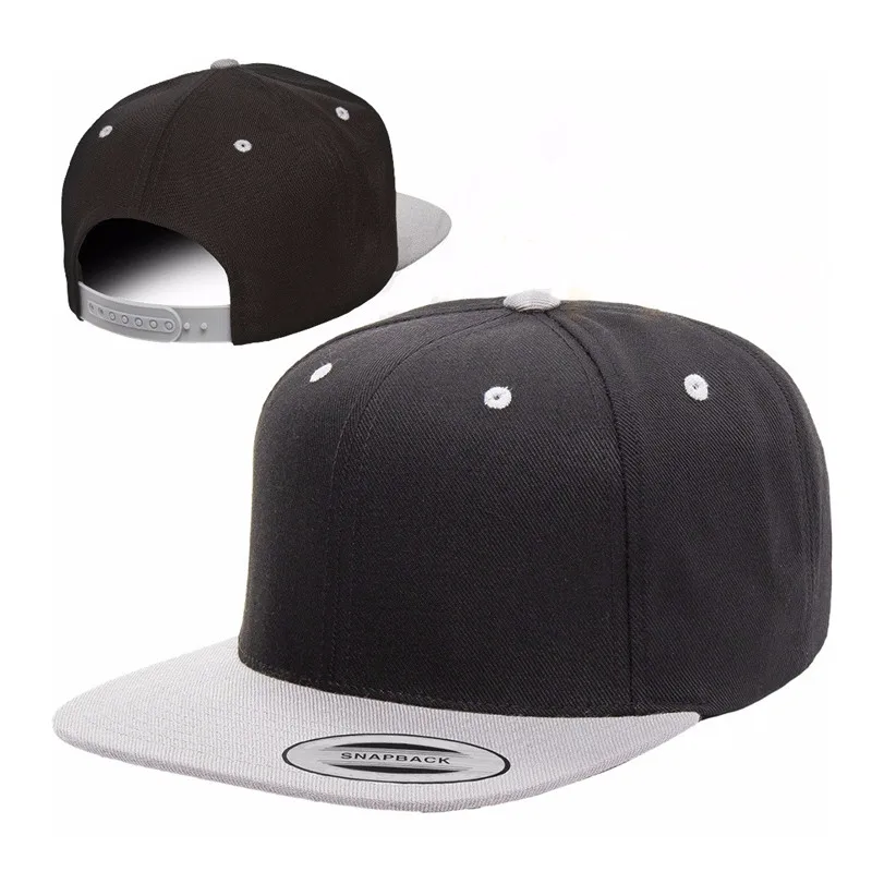 Wholesale Yupoong Snapback Cap Plain Acrylic Two Tone Hiphop Hat