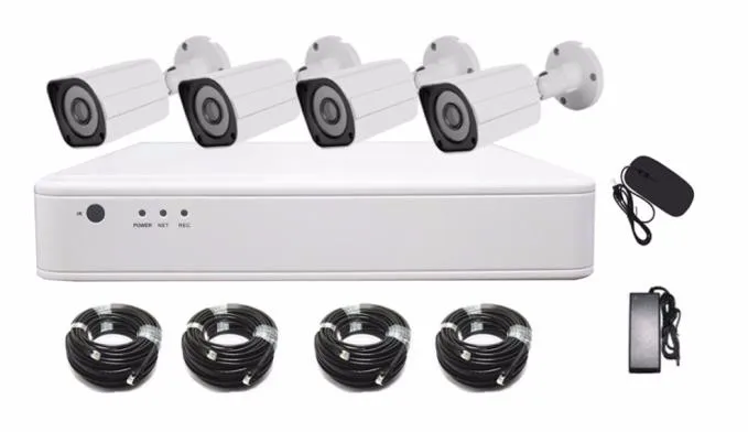 4CH AHD 1080p security kit 2.0mp 42PCS IR-leds 5 in 1 DVR Bullet security kits