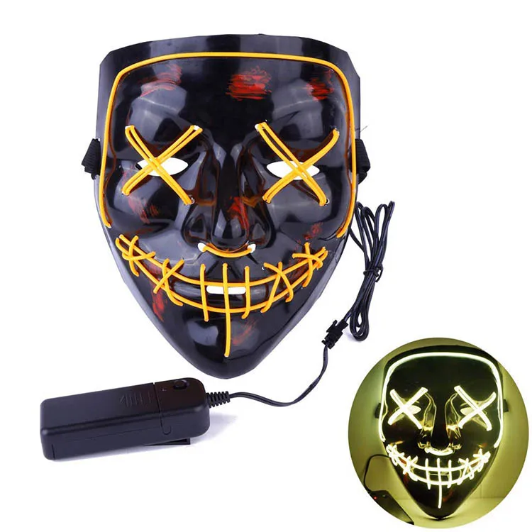 Halloween Party Equipment LED Scary Mask LED Light Up EL Masks EL Wire Mask for Festival Parties Manufacturer China
