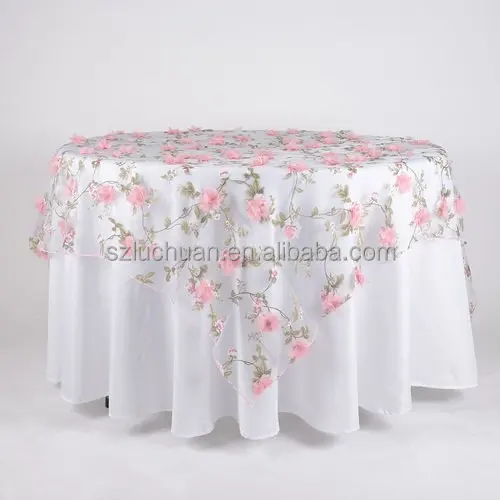 Party Beautiful Table Overlay Wedding Banquet Flowers Table Overlay Wedding Organza Table Overlay