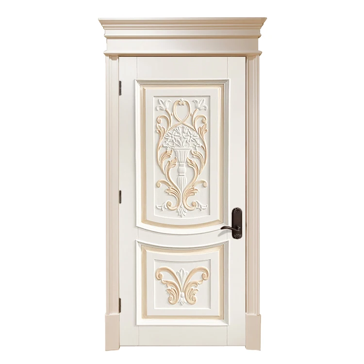 
Prettywood Beautiful Hand Carved Flower Modern Home Main Entrance Design Wooden Door 