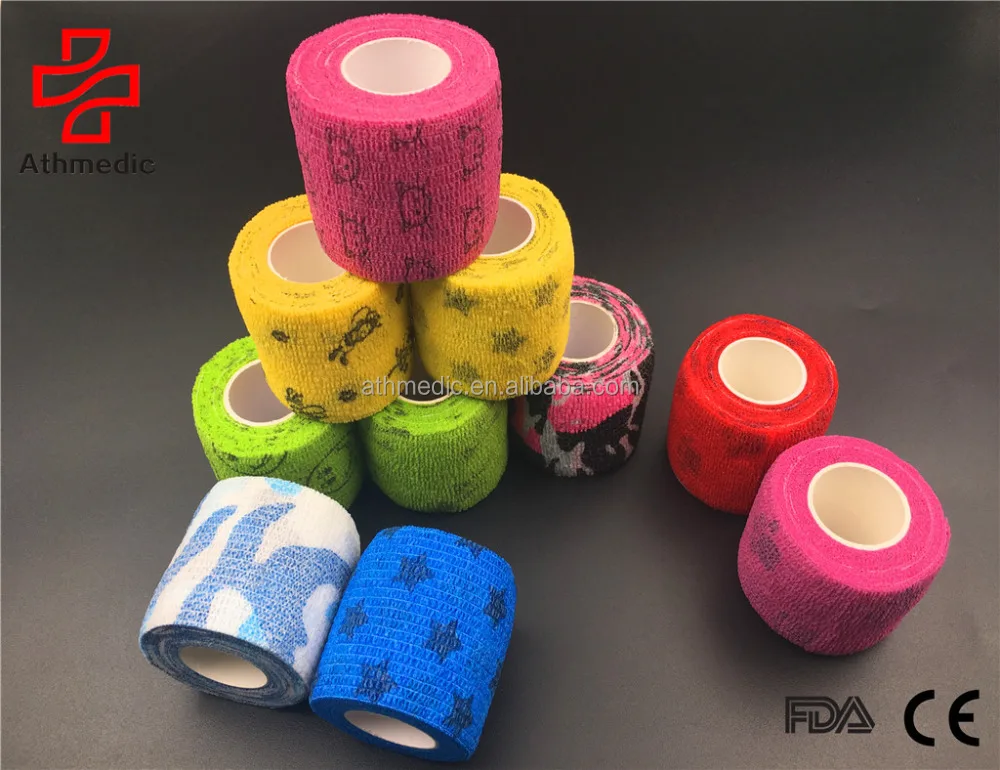 2022 Athmedic sport China self adhesive printed pet printed cohesive bandage printed vet wrap