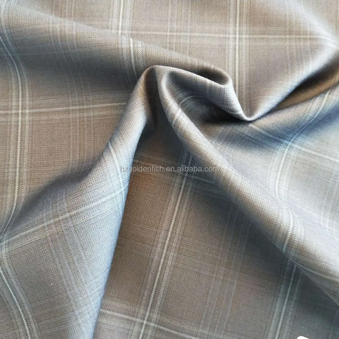 Stock lot Super Merino Yarn Dyed Shetland Checked Wool fabric  for Casual Jacket