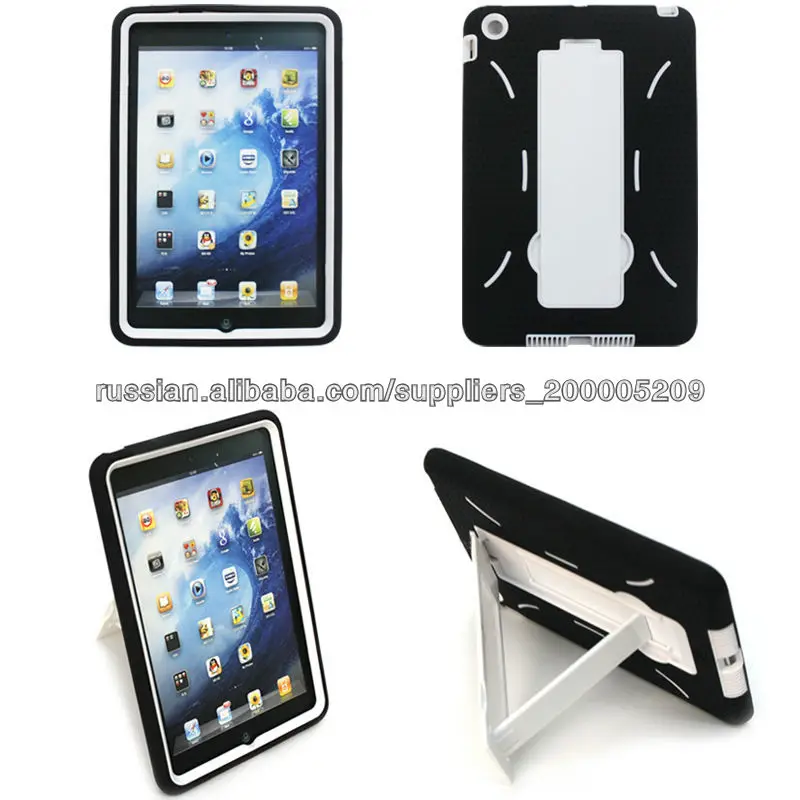 тройной гибридных защитник робот plastic+ силиконовый чехол чехол для ipad mini с подставкой